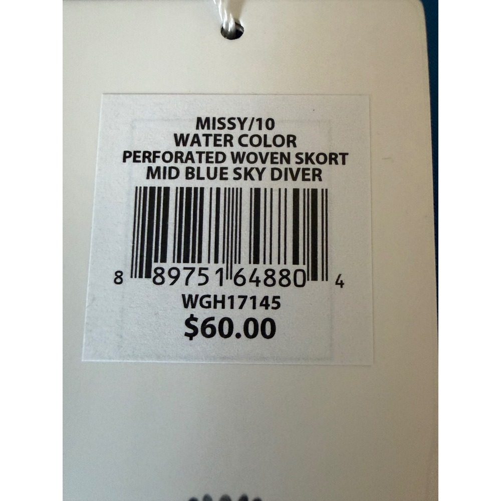 Lady Hagen Water Color Perforated Woven Skort Mid Blue Sky Diver Size 10 NEW - Picture 6 of 6